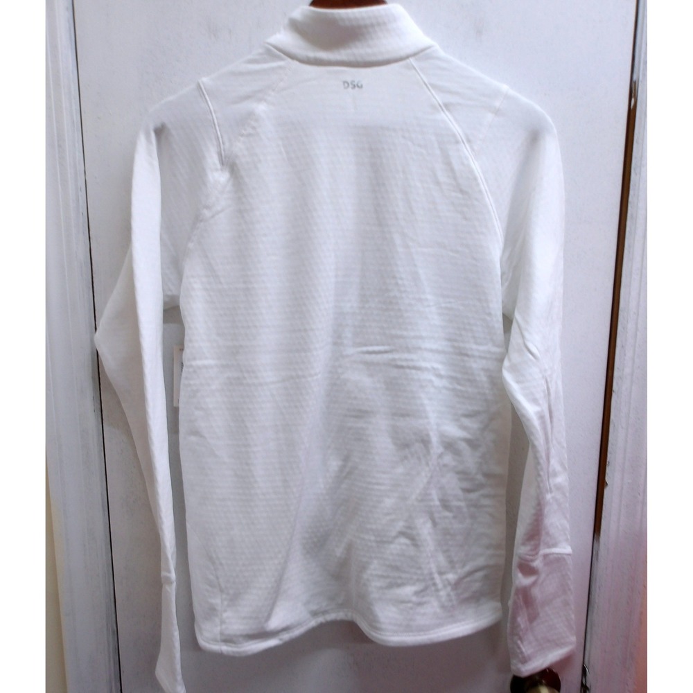 DSG Run Grid 1/4 Zip Women Pure White Fleece Mesh Pullover GAW24202 Size M NEW - Picture 5 of 8